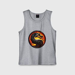 Майка детская хлопок Mortal kombat dragon logo, цвет: меланж