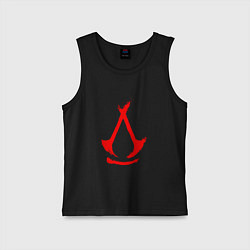 Майка детская хлопок Assassins creed - shadows logotype, цвет: черный