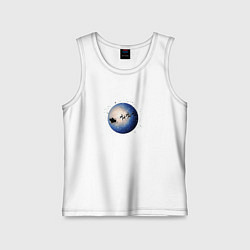 Майка детская хлопок Санта на оленях - темный, цвет: белый