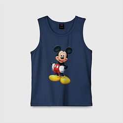 Майка детская хлопок Микки - мышь, цвет: тёмно-синий