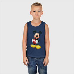 Майка детская хлопок Микки - мышь, цвет: тёмно-синий — фото 2