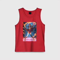 Майка детская хлопок Мегумин колдует взрывную магию, цвет: красный