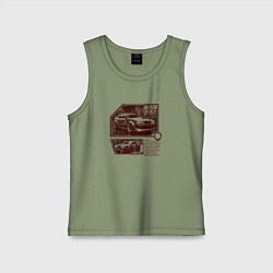 Майка детская хлопок Автомобили для стритрейсинга, цвет: авокадо