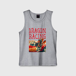 Майка детская хлопок Dragon cool racer - ai art, цвет: меланж