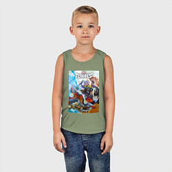 Майка детская хлопок Персонажи - Marvel rivals, цвет: авокадо — фото 2