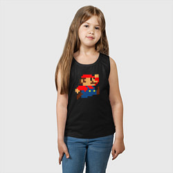 Майка детская хлопок Mario 8 bit, цвет: черный — фото 2