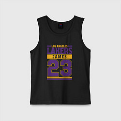 Майка детская хлопок Lakers - James 23, цвет: черный