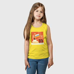 Майка детская хлопок Мужской праздник, цвет: желтый — фото 2