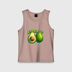 Майка детская хлопок Авокадо с надписью, цвет: пыльно-розовый