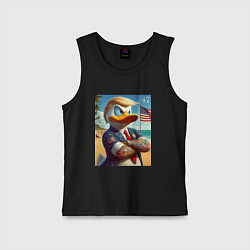 Майка детская хлопок Donald Trump Duck - meme, цвет: черный