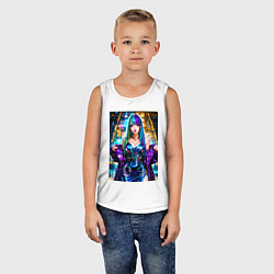 Майка детская хлопок Девушка поп идол, цвет: белый — фото 2