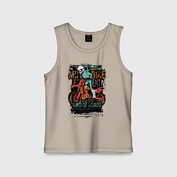 Майка детская хлопок Кроссовый мотоцикл, цвет: миндальный