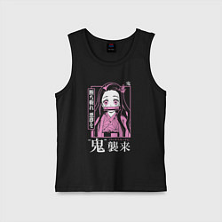 Майка детская хлопок Клинок рассекающий демонов - Незуко, цвет: черный