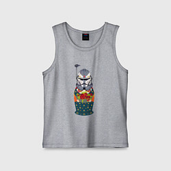 Майка детская хлопок Матрешка шлем штурмовика, цвет: меланж