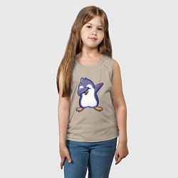 Майка детская хлопок Dab penguin, цвет: миндальный — фото 2