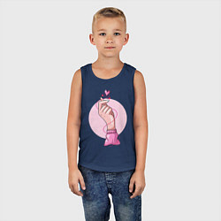 Майка детская хлопок Сердечко, цвет: тёмно-синий — фото 2