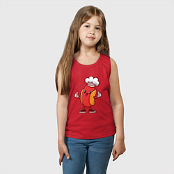 Майка детская хлопок Хот-дог повар, цвет: красный — фото 2