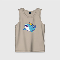 Майка детская хлопок Королевская акула, цвет: миндальный