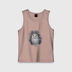 Майка детская хлопок Cartoon hedgehog gray, цвет: пыльно-розовый
