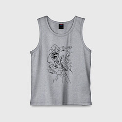 Майка детская хлопок Земляной червяк Джим стреляет, цвет: меланж