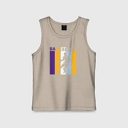 Майка детская хлопок Play basketball, цвет: миндальный