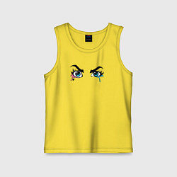Майка детская хлопок Глаза Харли, цвет: желтый