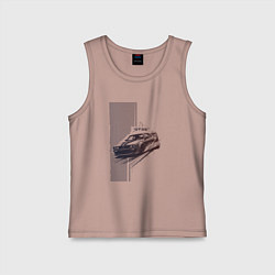Майка детская хлопок Спорткар для уличной гонки, цвет: пыльно-розовый