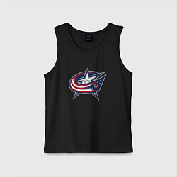 Майка детская хлопок Columbus blue jackets - hockey team - emblem, цвет: черный