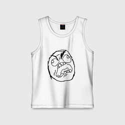 Майка детская хлопок Рейдж фейс мем, цвет: белый