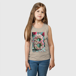 Майка детская хлопок Тюльпаны к 8 марта, цвет: миндальный — фото 2