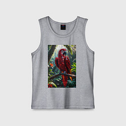 Майка детская хлопок Попугай из драгоценных камней, цвет: меланж