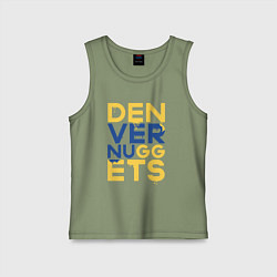 Майка детская хлопок Denver Nuggets NBA, цвет: авокадо