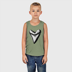 Майка детская хлопок Зуб мегалодона, цвет: авокадо — фото 2