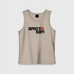 Майка детская хлопок Amsterdam city, цвет: миндальный