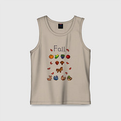 Майка детская хлопок Stardew Valley fall, цвет: миндальный