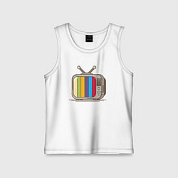 Майка детская хлопок Retro television, цвет: белый