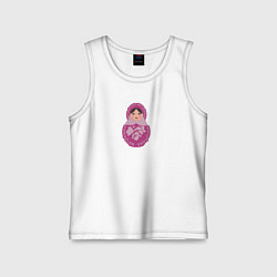 Детская майка Матрёшка в розовом