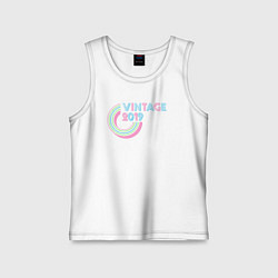Майка детская хлопок Винтаж 2019, цвет: белый