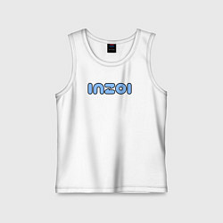 Майка детская хлопок Inzoi синий логотип, цвет: белый