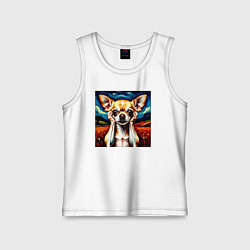 Майка детская хлопок Крик Чихуахуа в шоке, цвет: белый