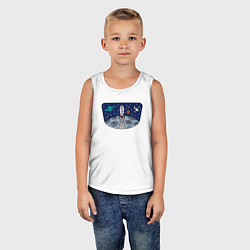 Майка детская хлопок Space travel, цвет: белый — фото 2