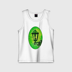 Майка детская хлопок Зелёный уличный фонарь, цвет: белый