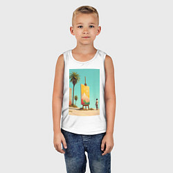 Майка детская хлопок Живопись в пустыне, цвет: белый — фото 2