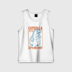 Майка детская хлопок Cutezilla lets destroy, цвет: белый