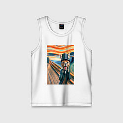 Майка детская хлопок Кенгуру кричит - мем нейросеть, цвет: белый