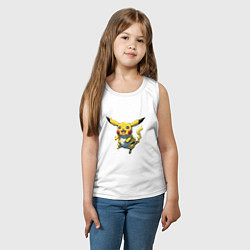 Майка детская хлопок Pikachu joy, цвет: белый — фото 2