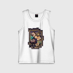 Майка детская хлопок Портал в мир майнкрафта, цвет: белый