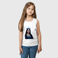 Майка детская хлопок Билли Айлиш с короной, цвет: белый — фото 2