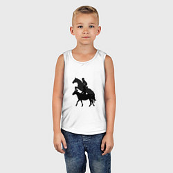 Майка детская хлопок Верховая езда тень предстоящего, цвет: белый — фото 2