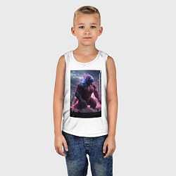 Майка детская хлопок Годзилла посреди мегаполиса, цвет: белый — фото 2